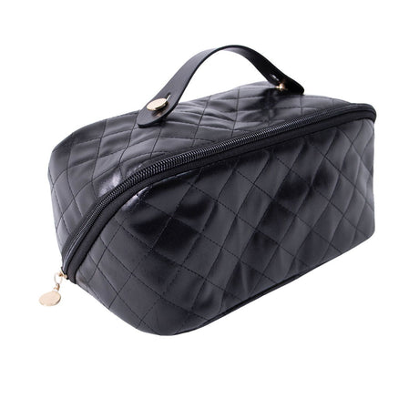 OlsenHome Makeup bag | Beige and black makeup bag with compartments