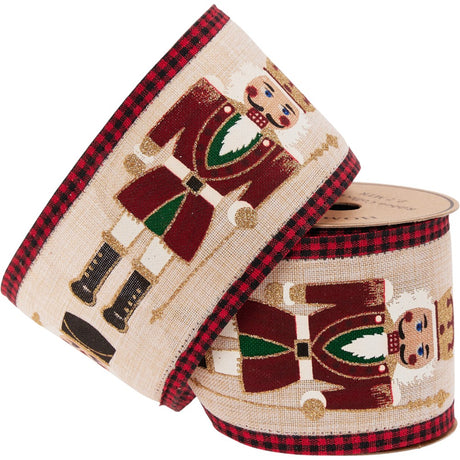 Julebånd nøtteknekker 6x270cm | Dekorbånd