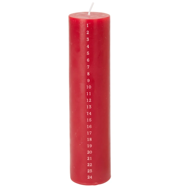 Adventslys datomerking 20cm | Rødt eller elfenbein julelys