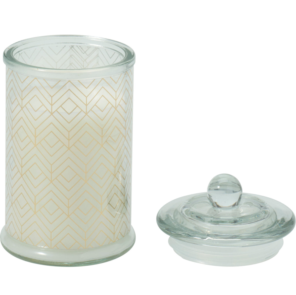 Duftlys i glasskrukke 14,5cm | 4 dufter med lokk | Perfekt julegave