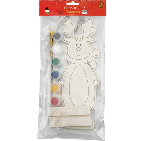 Wooden Christmas Figure Painting Set | 3 Designs | Includes Paint and Brush