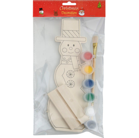 Wooden Christmas Figure Painting Set | 3 Designs | Includes Paint and Brush