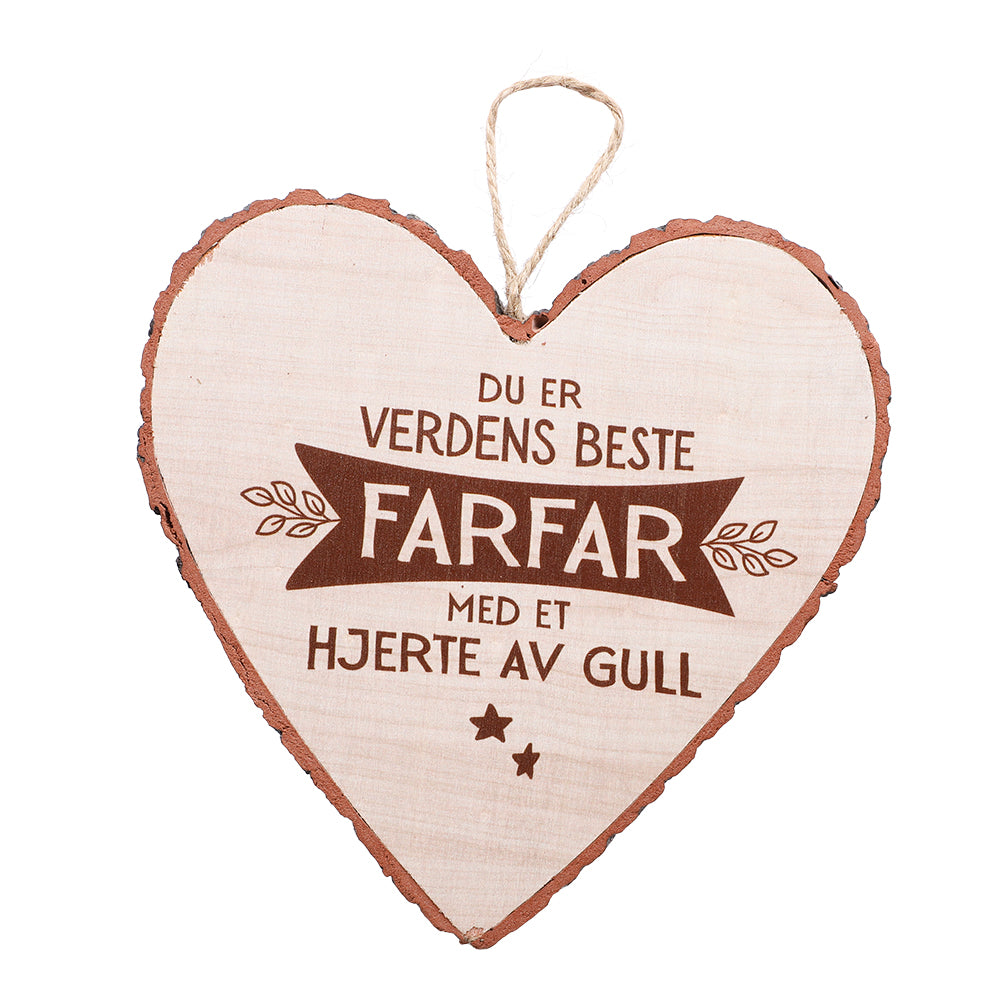 Personlig gave - Hjerteformet Treskilt for vegg og kommode