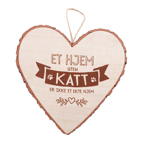 Personlig gave - Hjerteformet Treskilt for vegg og kommode