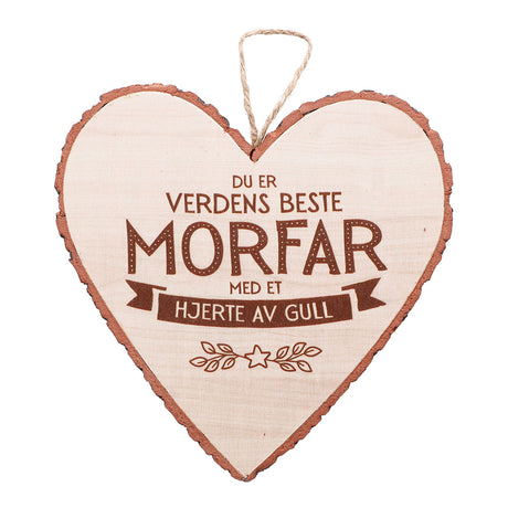 Personlig gave - Hjerteformet Treskilt for vegg og kommode