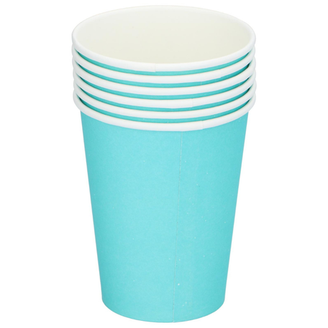 Disposable cups cardboard 266ml pastel 6pk | 4assorted | Party and birthday