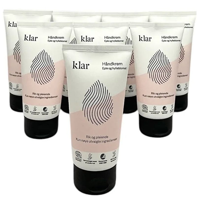 Klar Håndkrem Eple og Hylleblomst 8x75ml | Storpakk