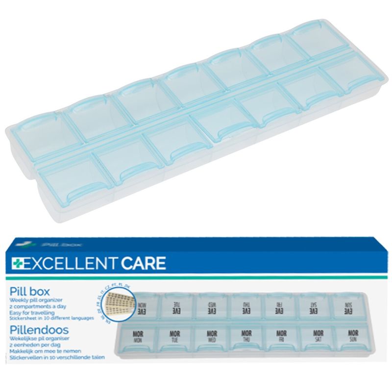 Pill box 2 rows for medications | Weekly box morning and evening