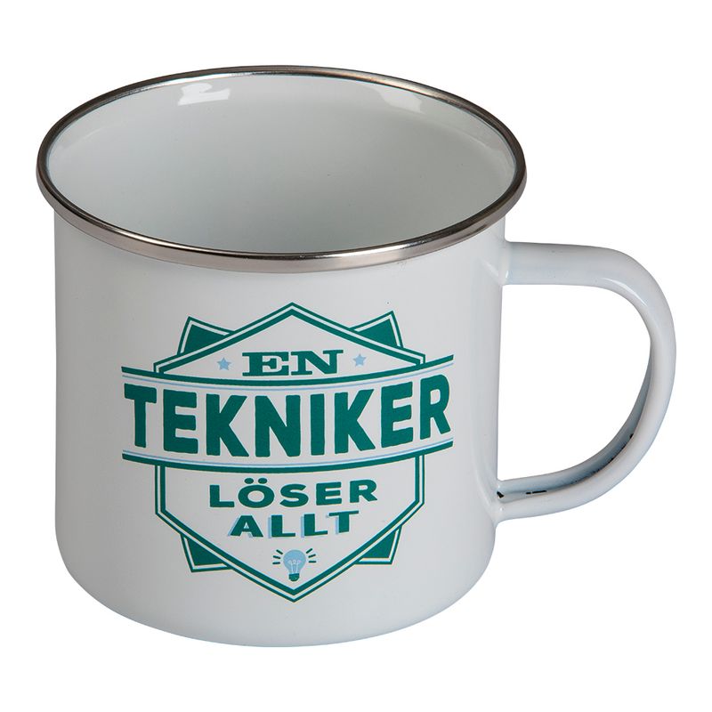 Retro Enamel Mug Technician | A technician solves everything