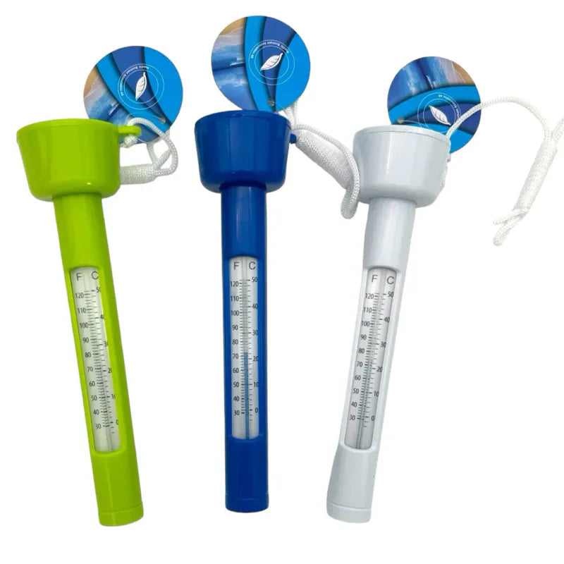 Badetermometer med snor | 18,5cm for sjø og basseng | 3 farger