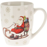 Christmas Mug in Porcelain | Classic Santa Claus Motif 340ml | 4asst.