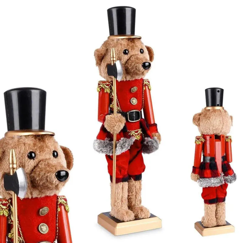 Nøtteknekker Teddybjørn 38cm | Julefigur | Klassisk Julepynt