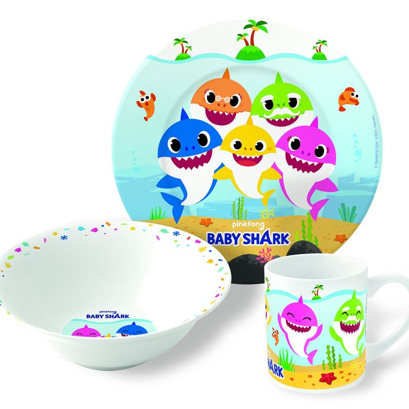 Baby Shark Gavesett 3deler keramikk