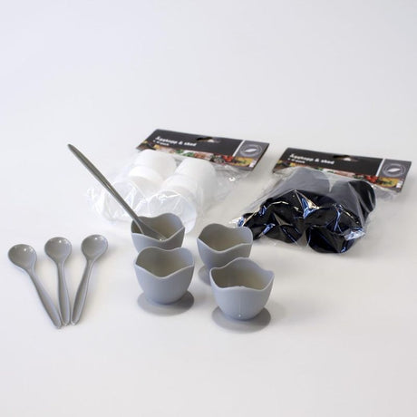 Eggeglass med skje 4pk | Flere farger