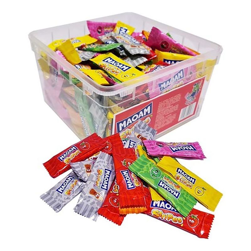 Maoam Mini Stripes 1kg | Storpakk med fruktige karamellstriper