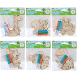 3D Dyrefigurer i Tre 2pk | Kreativt hobbysett | 6 ulike