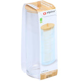 Alpina Cotton Pad Holder - Practical dispenser with bamboo lid