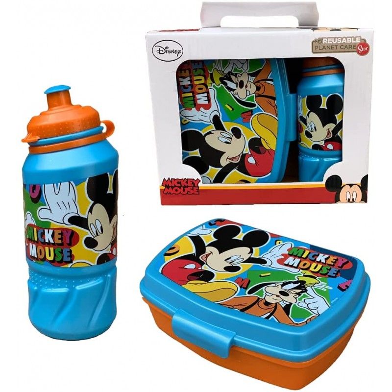 Disney Mickey Mouse lunch box and drinking bottle in gift box