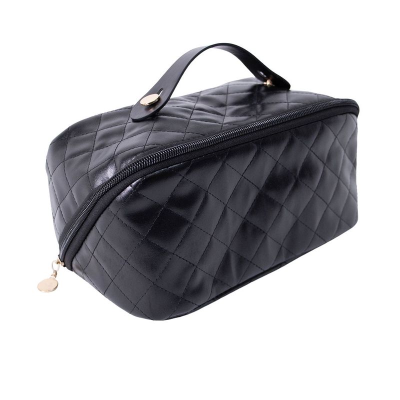 OlsenHome Makeup bag | Beige and black makeup bag with compartments
