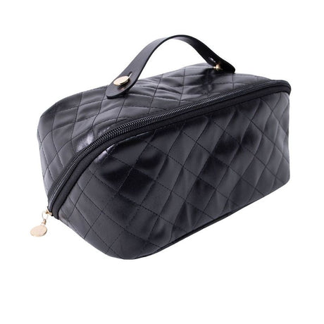 OlsenHome Makeup bag | Beige and black makeup bag with compartments
