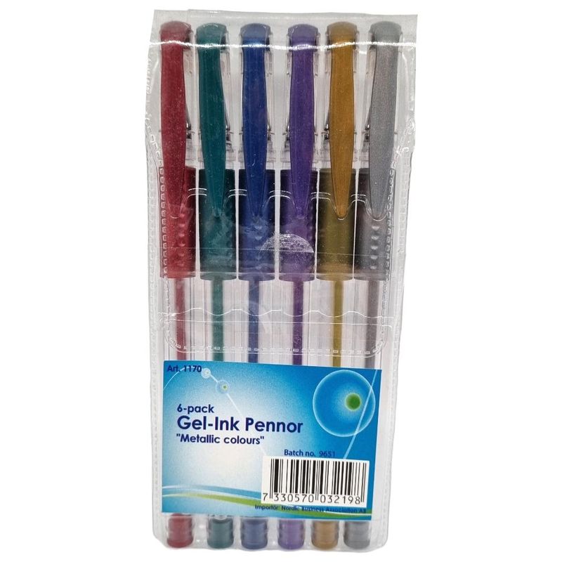 Gel pens Metallic 6pk