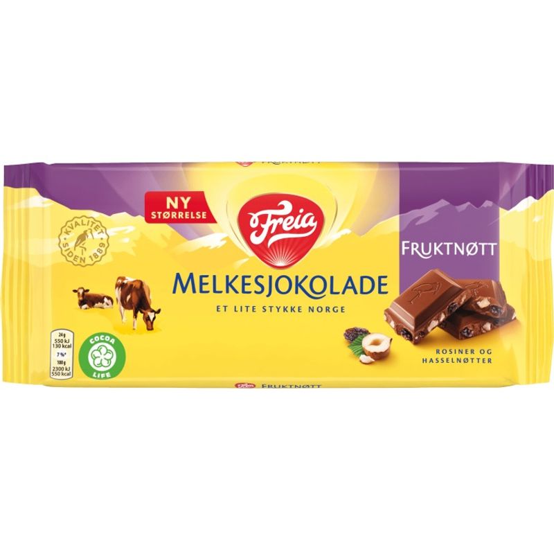 Freia Fruit Nut 100g | With hazelnut and raisins | Datodeal