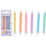 Cake Candle Twisted 6pk Unicorn Color Mix