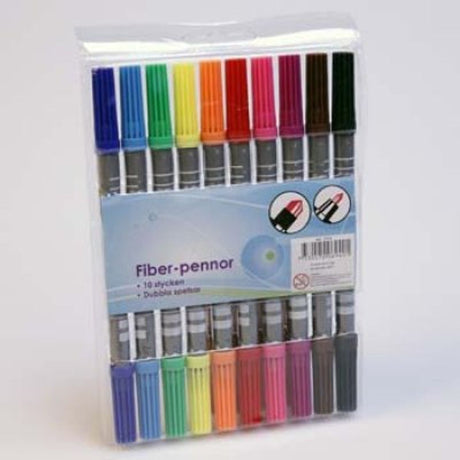 Fiber Pens Double Tip - 10pk