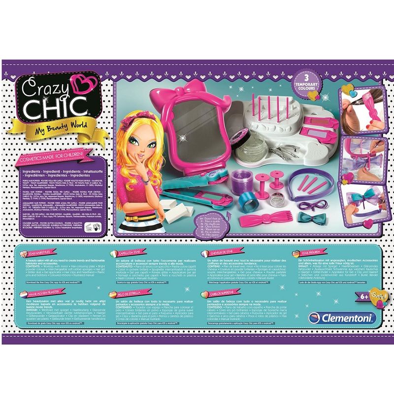 Clementoni Crazy Chic Star Hairstyles - Hair chalk and glitter