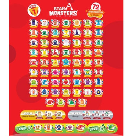 Star Monsters overraskelsespose Serie 1 | 2 figurer + klistremerker