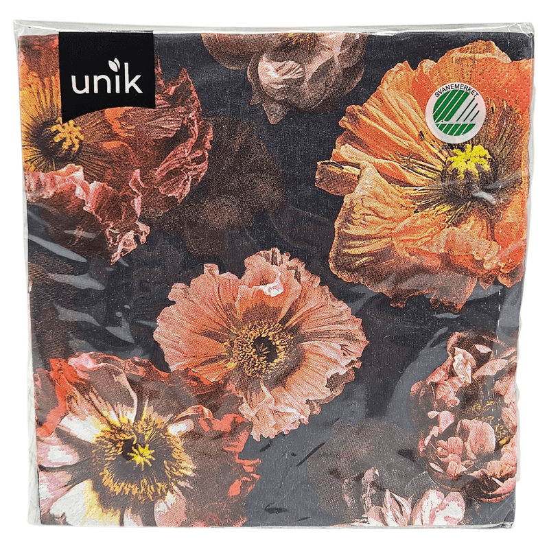 Napkins Papaver 20pk 3-ply | 33x33cm | Unique