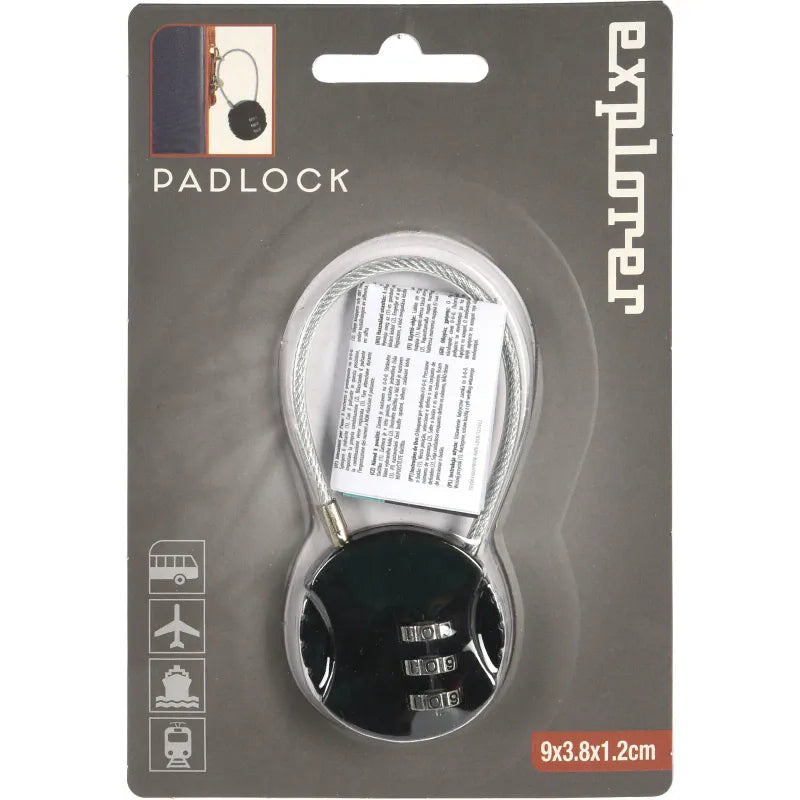 3 - Digit Combination Lock with Wire | Luggage &amp; Locker Security | Explore
