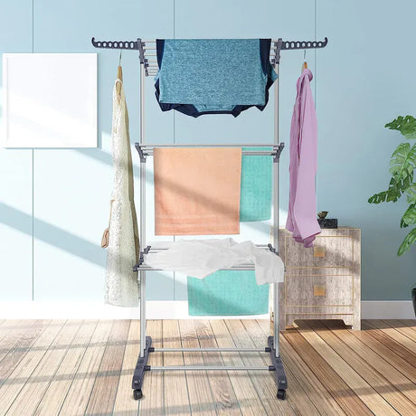 Drying rack 3 levels | Foldable &amp; with wheels | Ultra Clean
