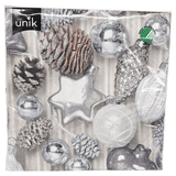 Christmas napkins silver 20pk 3-ply | 33x33cm | Unique