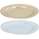 Papptallerkener 6pk 23cm Gull/Sølv Metallic