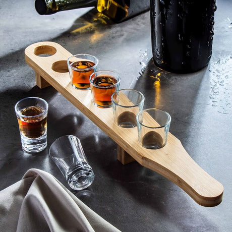 Shot glasses 6 pcs. On plank 45 cm