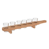 Shot glasses 6 pcs. On plank 45 cm