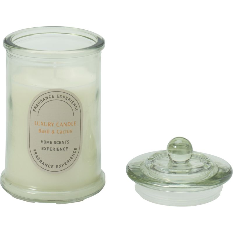 Duftlys i glasskrukke 14,5cm | 4 dufter med lokk | Perfekt julegave
