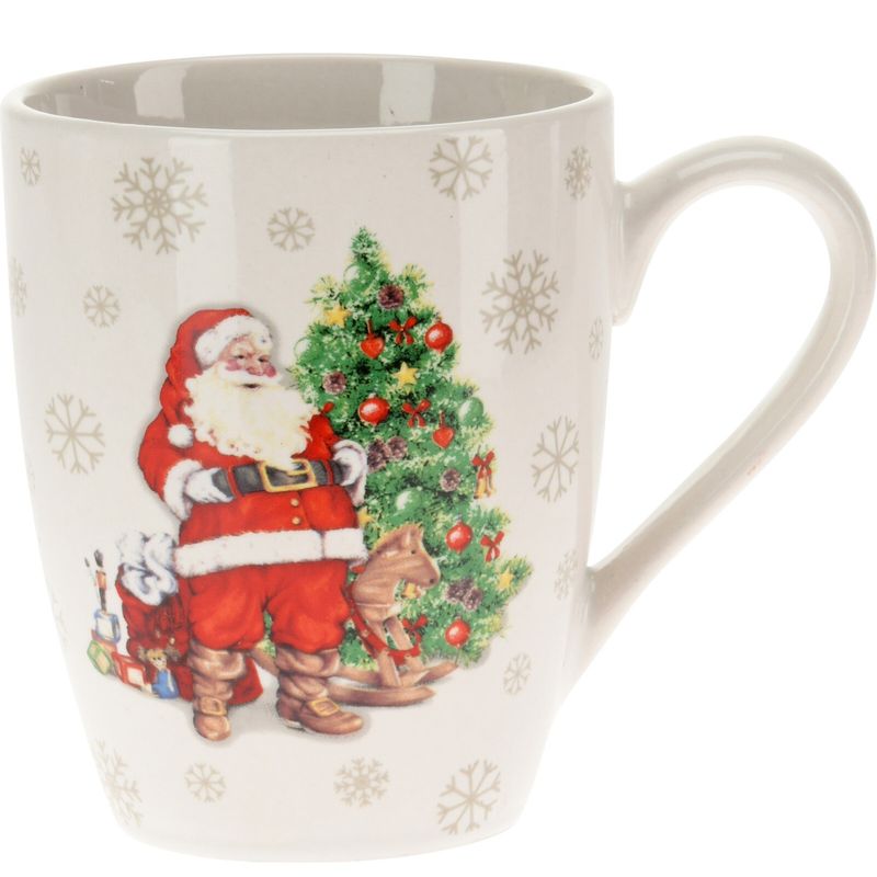 Christmas Mug in Porcelain | Classic Santa Claus Motif 340ml | 4asst.