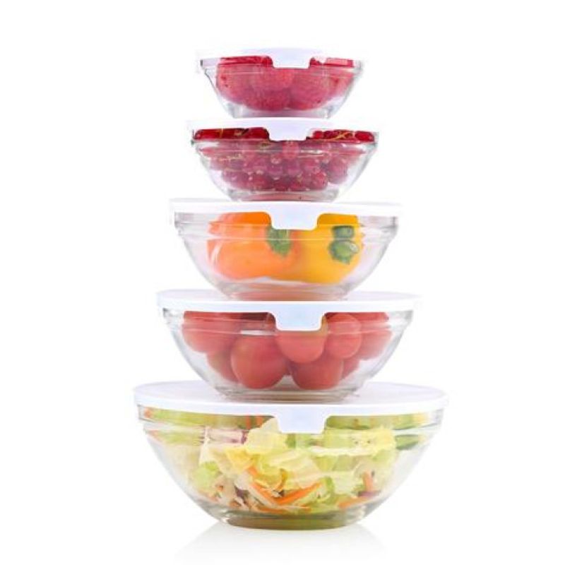 Alpina Glassboller med hvite lokk 5pk