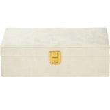 Jewelry Box Velvet 16 Compartments with Mirror | White | Elegant Storage