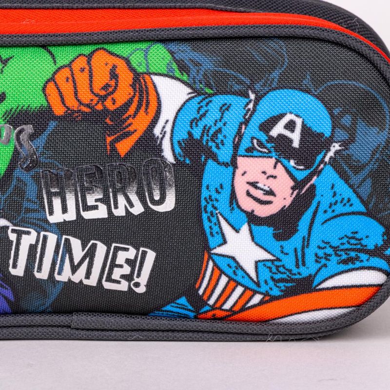 Marvel Pencil Case 2 Compartments | Hulk and Captain America School Pencil Case