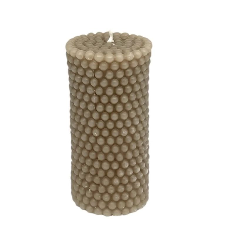 Pearl Candle Dark Sand 6.5x15 cm