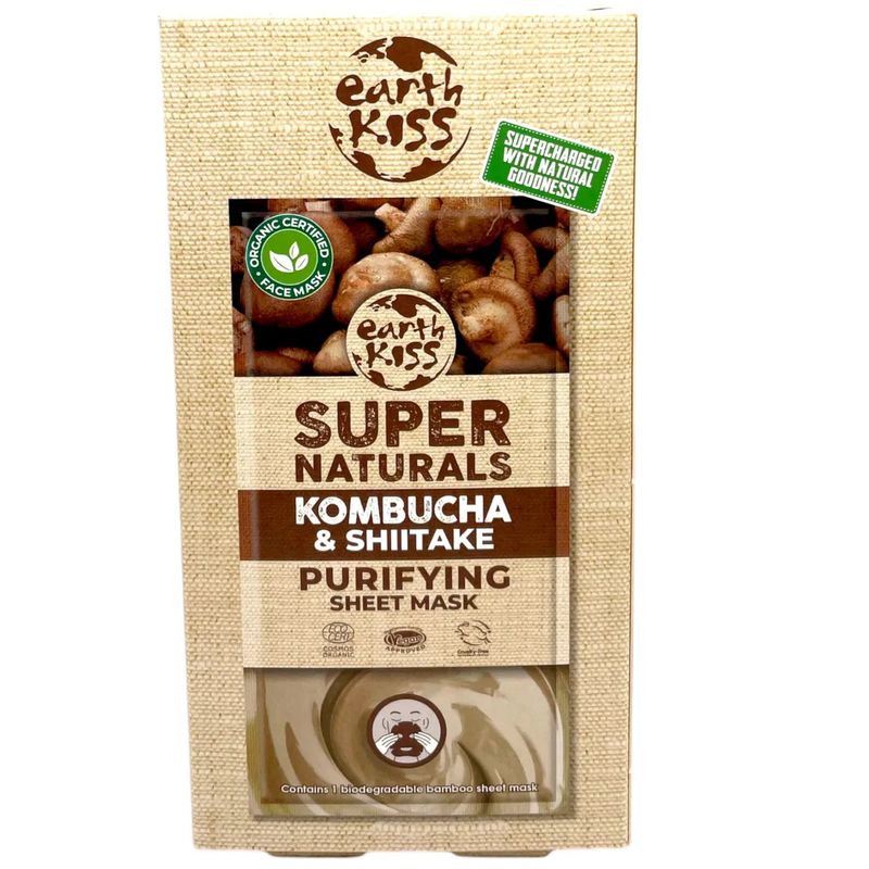 Earth Kiss Purifying Sheet Mask Kombucha &amp; Shiitake 12pk