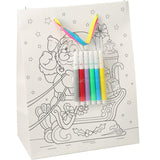 Stor Gavepose Julemotiv Fargelegg Selv | 32x26x10cm | Med 5 Tusjer