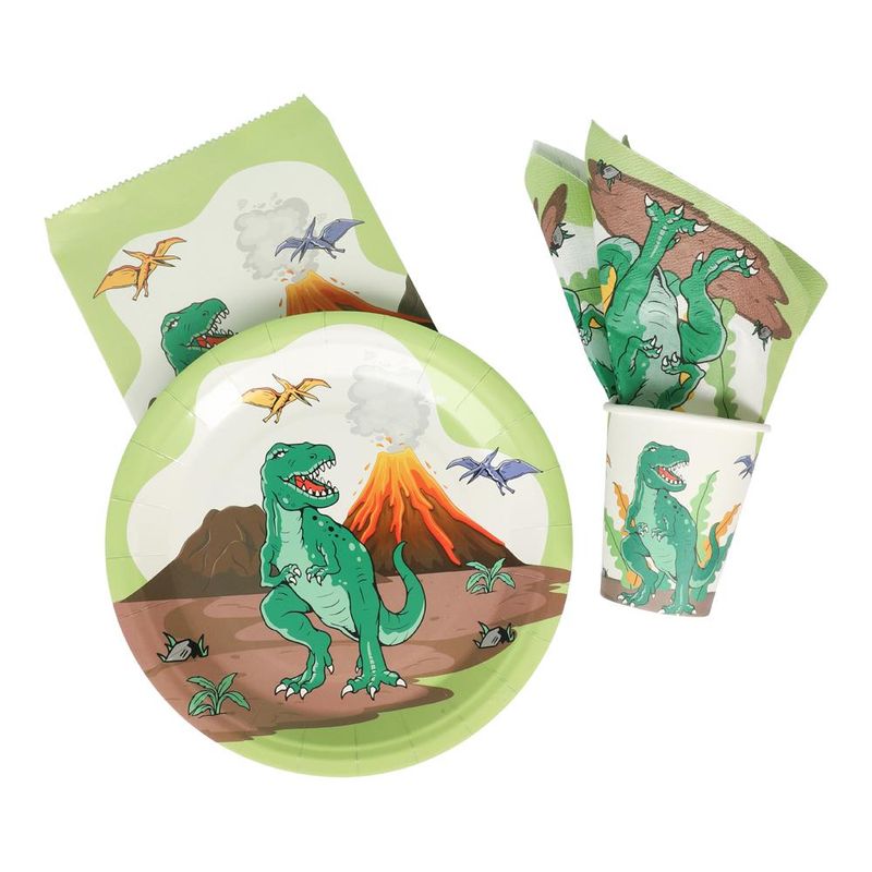 Table Setting Cardboard Dinosaurs | Cup, Plate, Napkin