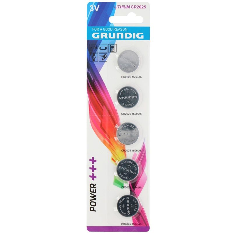 Grundig CR2025 Button Cell Battery 5 - pack