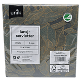 Napkins Green Leaves 20pk 3-ply | 33x33cm | Unique