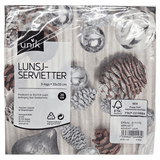 Christmas napkins silver 20pk 3-ply | 33x33cm | Unique