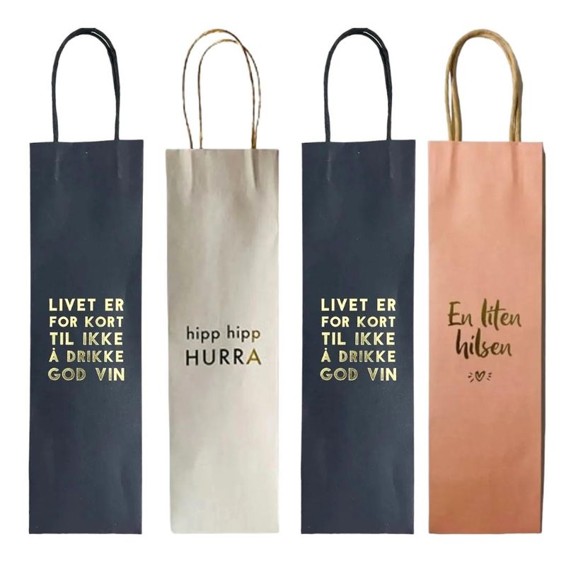 Gift bag wine 10.5x36cm - More Texts | Trend Design